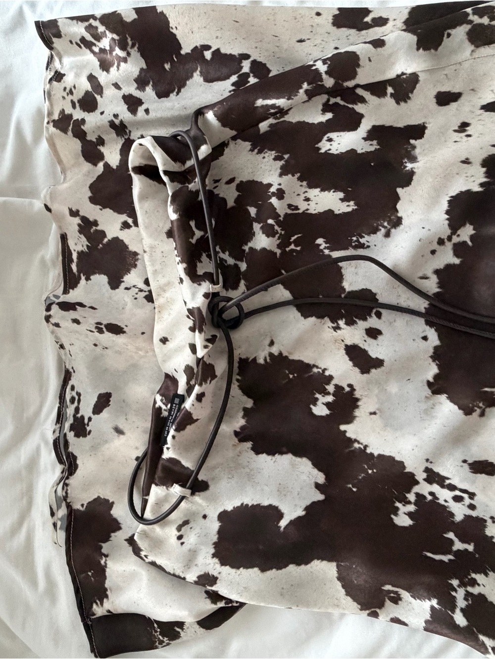 Zara Brown and Cream Cowprint Midi Skirt - Picture 6 of 6